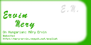 ervin mery business card